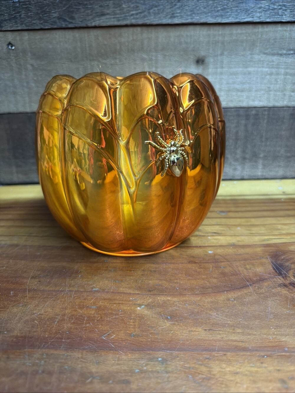 Bath & Body Works Halloween Pumpkin Light Up Skull 3 Wick Candle Holder New